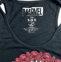 Marvel Captain America Paisley Shield Tank Top Black Lace Trim Juniors S (3-5) image 5