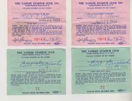 1964-65 New York Yankees Game Passes Lot of 4 - £21.20 GBP