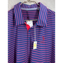 Adidas Wild Wings Country Club Pink Blue Stripe UPF 50 Polo Shirt Mens S... - $34.95