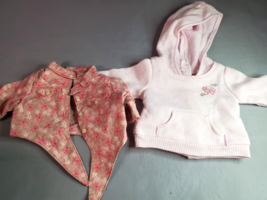 American Girl Doll Clothes Floral Tie Top &amp; Petal Pink Butterfly Hoodie ... - $17.77