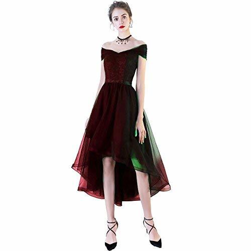 Plus Size High Low Off The Shoulder Prom Homecoming Dress Prom Burgundy US 16W