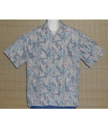 Cooke Street Hawaiian Shirt Reverse Pattern Blue Red Size Medium - $27.06 CAD