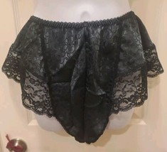 NWT Vintage Christian Dior Sz 7 Black Silky Lace Lingerie Sleep Shorts P... - $48.37