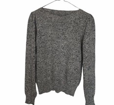 Vintage Pronto Gray Silk Angora Blend Crew Neck Sweater Ladies Medium - £16.96 GBP