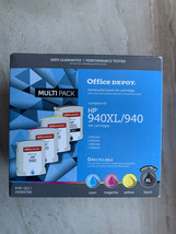 Office Depot HP Black CMY Remanufactured Ink Cartridges Multi Pack 940XL/940 NEW - $31.68