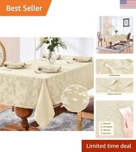 Jacquard Rectangle Tablecloth - Waterproof Damask Floral Pattern Decorat... - $33.25