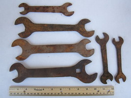 (Lot of 6) Vintage Antique OPEN-END WRENCHES 1/2&quot; to 1 3/8&quot; [Z80d] - $26.31