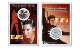 ELVIS PRESLEY - The King OFFICIAL JFK Half Dollar U.S. Coin in PREMIUM H... - £8.11 GBP