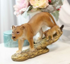 Safari African Lion Queen Lioness With Cub Family Statue 11&quot;L Animal Col... - £29.89 GBP