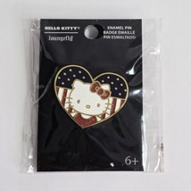 Loungefly Hello Kitty Americana Patriotic July 4th Heart Enamel Lapel Pin - £3.86 GBP