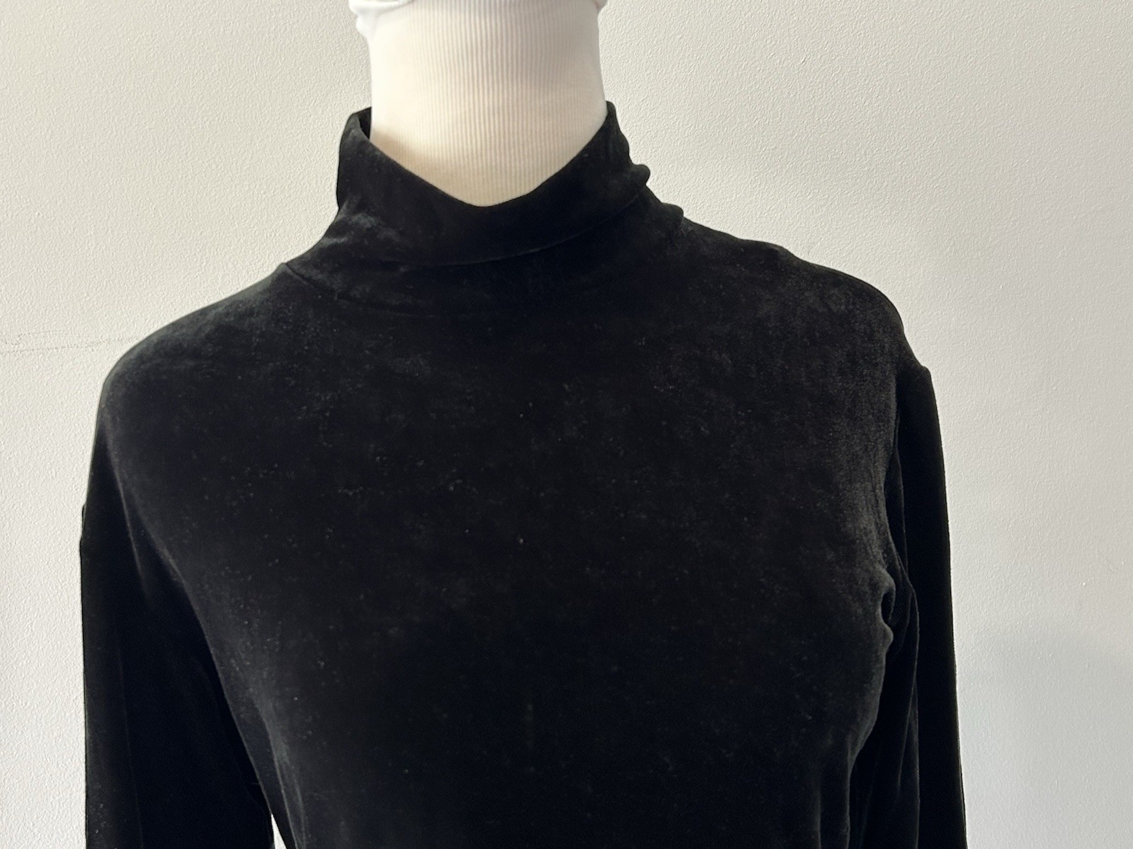 Banana Republic Velvet M top sweater mock neck USA made vtg pullover soft - $24.70