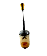 Atlas Vintage Glass Chopper 5393 With Wooden Removable Core - $19.80