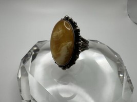 Vintage Sterling Silver Jay King Butterscotch Amber Egg Yolk Ring Size 7 - $112.86