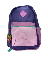 17&quot; Kids Backpack Purple Pink Lavender Teal 2 Zipper Pockets Lightweight... - £9.93 GBP