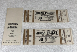 Judas Priest 2 Vintage 1988 Unused Concert Tickets Cinderella Kiel St Louis Usa - £10.26 GBP