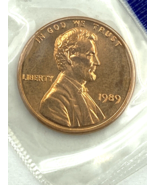 1989 Lincoln Memorial Cent in United States Mint Cello Philadelphia - £1.30 GBP
