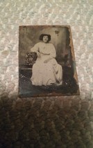 Vintage Tintype Photograph Woman with Wild Crazy Hair Victorian Dress 3.5x2.5 - £159.49 GBP