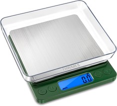 Food Scale, Chwares Rechargeable Kitchen Scale With Trays 3000G/0.1G,, Green - £35.36 GBP