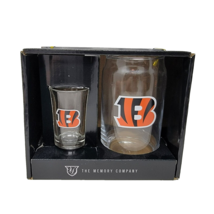 Cincinnati Bengals NFL Memory Company 3pc Set 16oz Pint Shot Glass Bottl... - £26.96 GBP