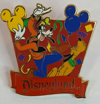 Vintage AAA Vacations Disneyland Resort Gold Goofy Pluto Mickey Ears Balloon Pin - £8.73 GBP