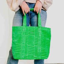 Teagan Terry Cloth Tote with Matching Pouch Green - £29.67 GBP