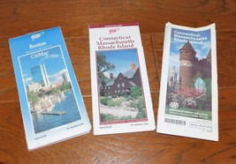 New England States Map LOT 3 Connecticut Massachusetts Rhode Island Boston - $10.88