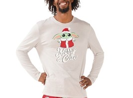 Munki Munki Mens Grogu Holiday Pajama Top,Red,XX-Large - $29.70