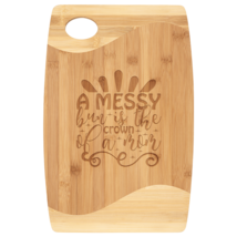 A Messy Bun is the Crown of a Mom, Bamboo Cutting Board, 3 Sizes - £16.77 GBP+