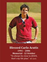 Blessed Carlo Acutis Eucharist Prayer Card, New #PC-109 - $2.78 CAD