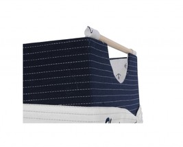 12&quot; X 12.5&quot; X 9.5&quot; White Blue Foldable Fabric  Basket Set Of 3 - £91.41 GBP