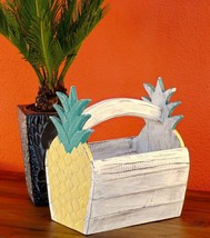 Basket Small Ananas Fruit Utensilo Storage Wood Deco Gift Idea Handicrafts - $48.11