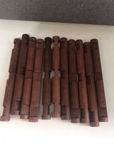 Lot of 11 round Wooden Lincoln Logs 3 notch 7-1/2&quot; long to build a cabin with - £23.34 GBP