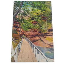 Linen Postcard Entrance To The Witches Gulch Wisconsin Dells Devil&#39;s Bat... - $3.50