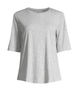 new Eileen Fisher System Organic Cotton Slub Elbow Sleeves Tee in Dark P... - $57.59