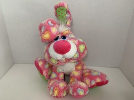 Inter-American plush pink multicolor hearts Easter bunny rabbit plastic eyes - £10.17 GBP