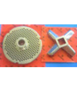 COMBO  #42 x 1/4" (6 mm)  Meat Grinder Plate W/ HUB &amp; HEAVY DUTY KNIFE - $99.79