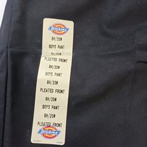 Dickies RN#20697 Boys Black Pleated Front Uniform Pants Size 8H/25W (25×20) image 10