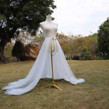 White Detachable Tulle Skirt Outfit Wedding Photo Bridal Tulle  Open Skirt image 2