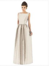 Alfred Sung 519...Full Length, Square neckline Dress...Champagne....Size... - $37.00
