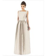 Alfred Sung 519...Full Length, Square neckline Dress...Champagne....Size... - £29.10 GBP