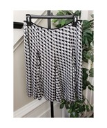 Women&#39;s Pleated A-Line Skirt Black White Geometric Print Polyester Size ... - $460.43 MXN