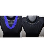 Lot of 2 Necklaces Iridescent Glass Plastic Seed Bead Multiple Strands T... - $446.05 MXN
