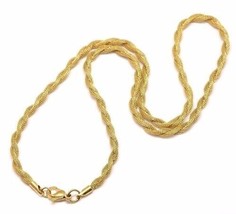 Mesh Twisted Chain Necklace Gold Stainless Steel 19&quot; Lobster clasp N55 - £6.32 GBP