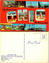 Ohio(OH) Greetings Buckeye State Sites Attractions Beach Bridge Vintage Postcard - £7.51 GBP