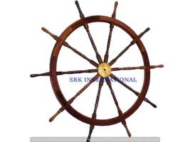 ship-wheel-36 INCHES Nautical Decorative Wooden Ship Wheel - £117.56 GBP