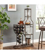 Grey 5-Tier Wine Rack w/ Glass Holder - $1,979.91 MXN