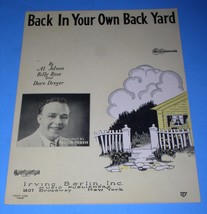 Back In Your Own Back Yard Sheet Music Vintage 1928 Irving Berlin Al Jolson - $14.99