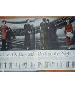 Vintage Five O&#39;clock &amp; In To The Night Fashion 2 pg Print Magazine Adver... - £5.50 GBP