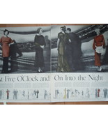 Vintage Five O&#39;clock &amp; In To The Night Fashion 2 pg Print Magazine Adver... - $9.58 CAD