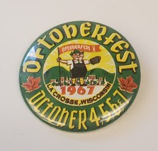 Vintage OKTOBERFEST 1968 La Crosse Wisconsin Pinback Button Beer Festival - £15.44 GBP